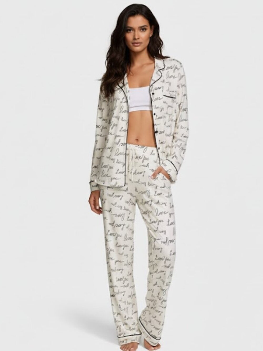 Victoria's Secret Modal Long Pajama Set NWT, Size L (Short)